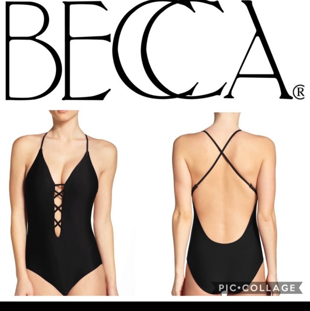 Becca Move Along One Piece Swimsuit NWOT Sz M